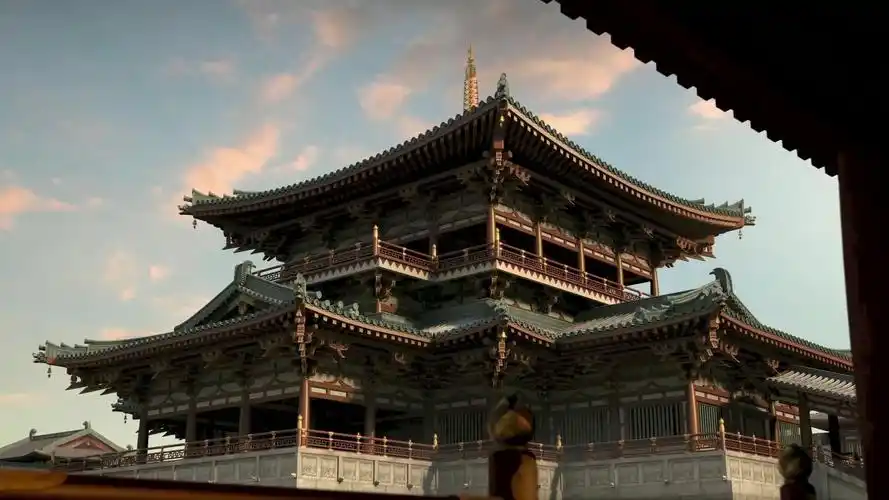 古风美女和古代皇宫建筑完美融合