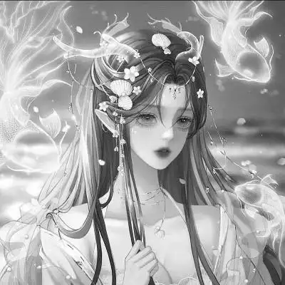 动漫古风头像黑白图片