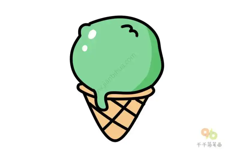夏日必备甜品冰激凌简笔画