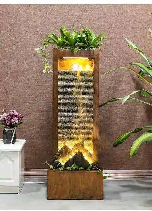 流水喷泉客厅玄关加湿器水景办公室景观室内装饰电视柜旁落地摆件 xw