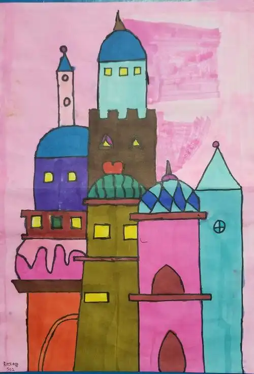(怡昌学校) 小学美术作品 (梦幻城堡)