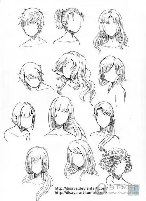 女生漫画头发100种画法画动漫人物的头发步骤