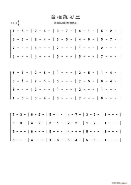 练声曲-4 歌谱简谱网