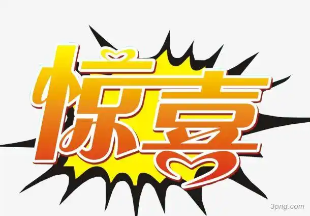 惊喜png素材透明免抠图片艺术字集