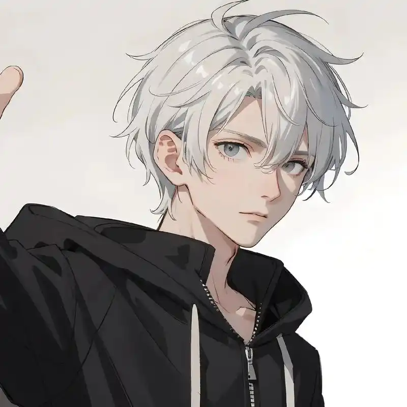 二次元男/女头像/高冷范/白发#优质头像 #男生头像 #二次 - 抖音