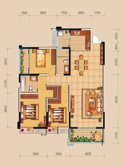 锦蓉佳苑天阔 _ 三房户型 户型图 _ 网易成都地产
