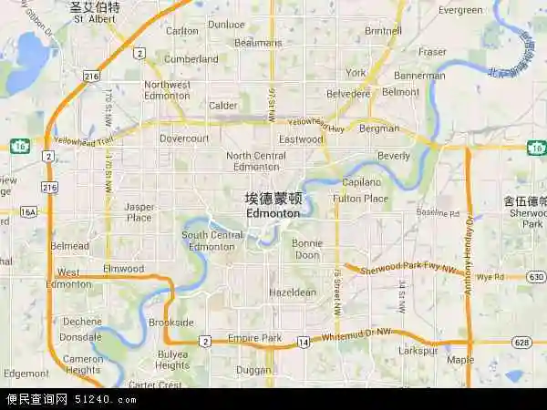 加拿大埃德蒙顿地图(卫星地图)