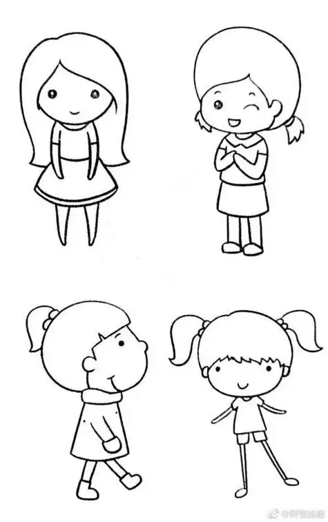 简单的画人物简单的画人物女生可爱