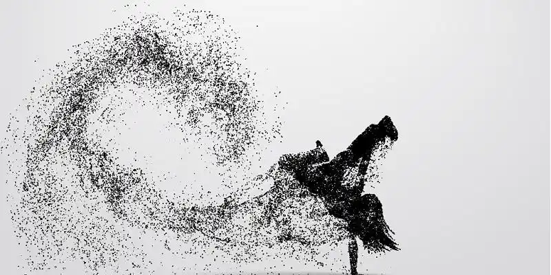 灰色街舞舞蹈粒子人物剪影展板背景