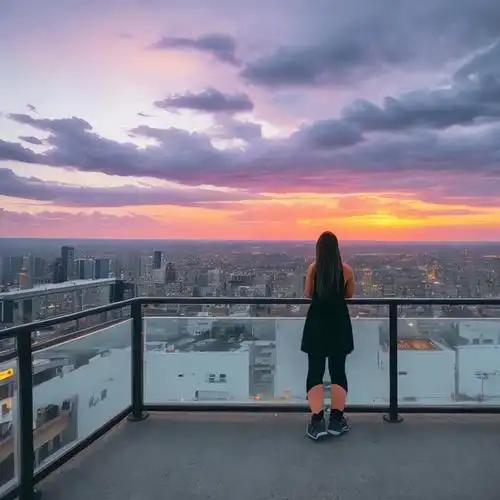 ai图片:孤寂女孩的背影和面对的世界