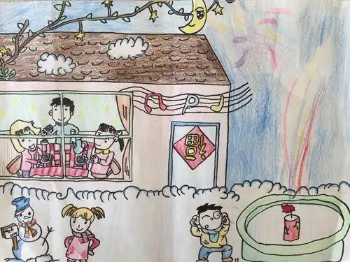 过春节的画过春节的画怎么画二年级美术