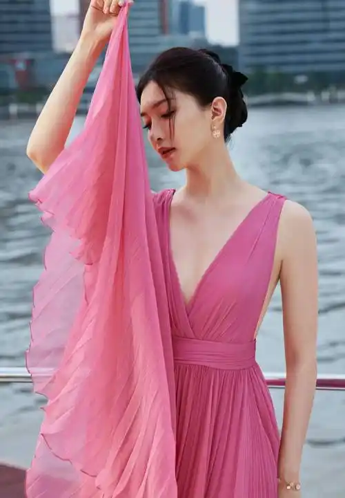 江疏影盛装出席活动,粉色礼裙尽显女人味,优雅姿态妩媚多姿_魅力