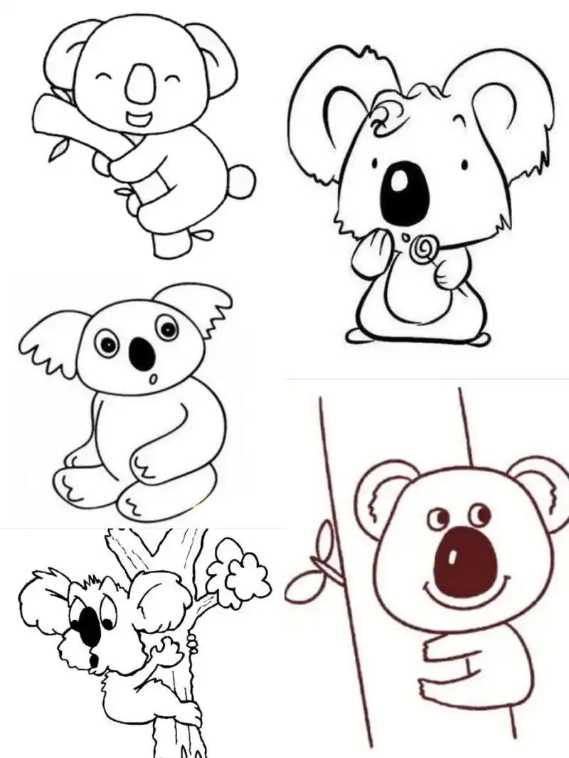 【简笔画】考拉 美术 儿童画,简笔画素材,创意美术 #简笔画