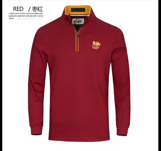 美国保罗t恤衫长袖男士秋季新款polo领中年商务大马标高档品牌男装