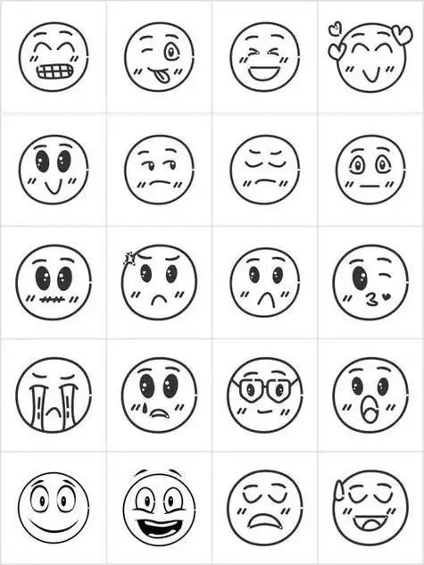 小表情简笔画小表情简笔画可复制