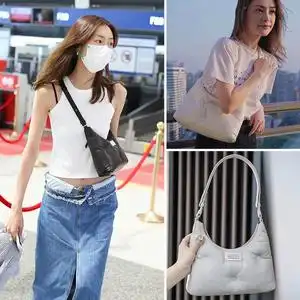 刘雯同款包2022bagc家垃圾袋夏季小香风菱格链条大容量单肩女包包349