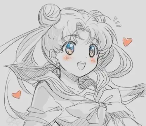 美少女战士简笔画卡通人物