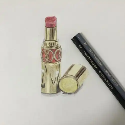 零基础彩铅4手绘ysl口红
