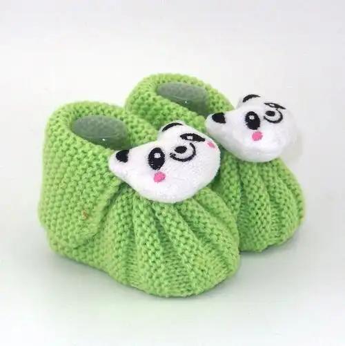 新款 韩版新生儿毛线鞋手工编织宝宝鞋子 0-3月婴儿可系带学步鞋