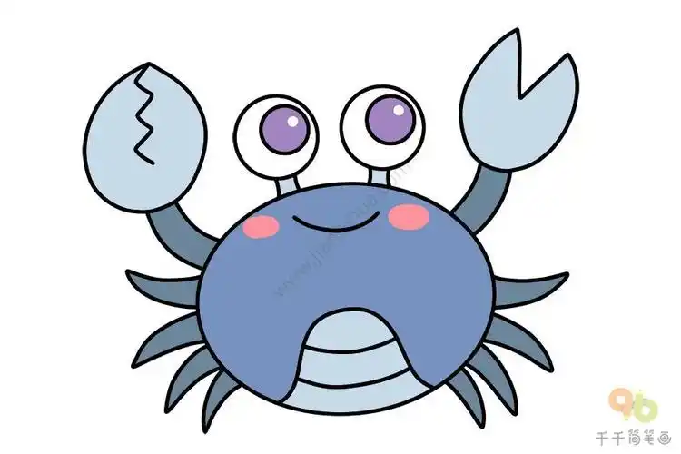 鱼和螃蟹简笔画