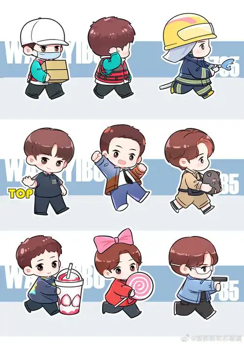 logo 万物皆酷,自由如风～ 100个q版～记录前行的身影～24岁的王一博