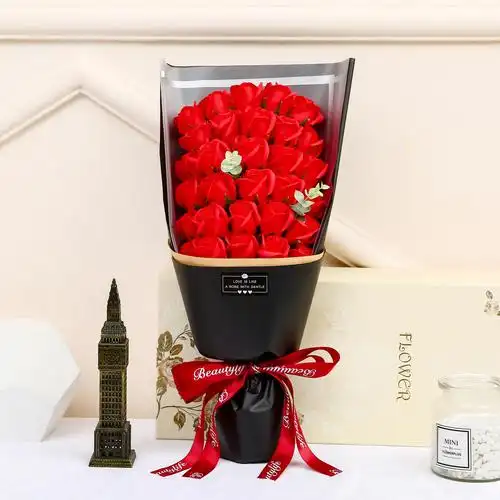 七夕情人节礼物玫瑰玫瑰花花束女友闺蜜老师生日仿真花