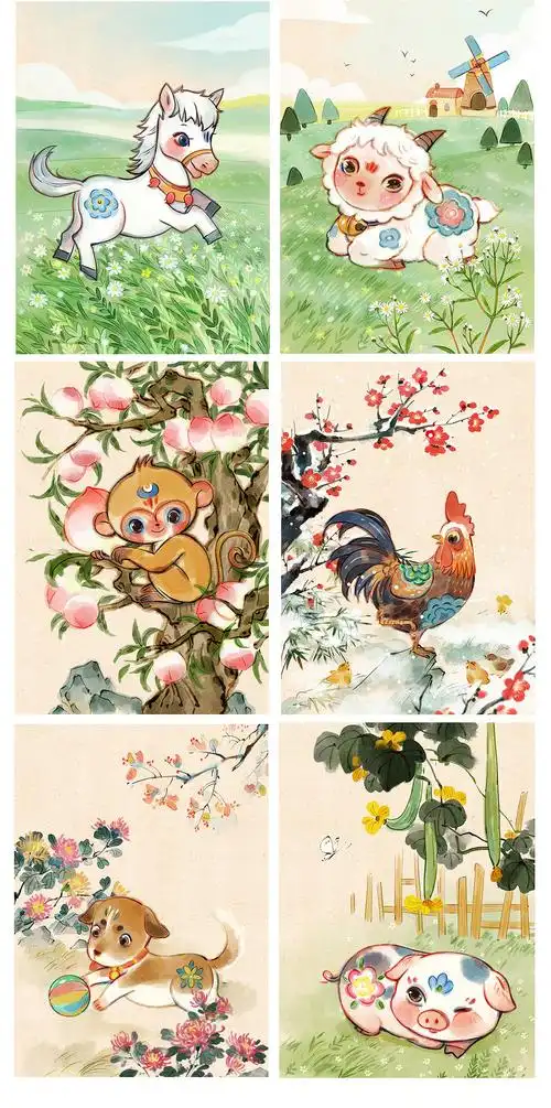 十二生肖系列插画