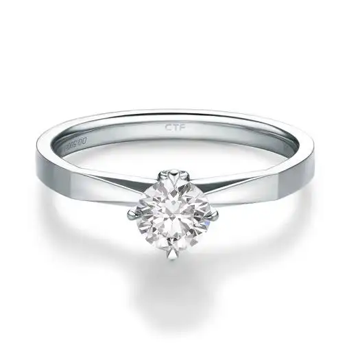 周大福钻石臻爱系列18k金钻石求婚结婚戒指