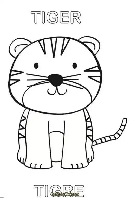 手绘小老虎简笔画可爱 简笔画图片大全-普车都