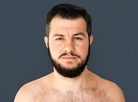 白人,男人,胡须,姿势,工作室