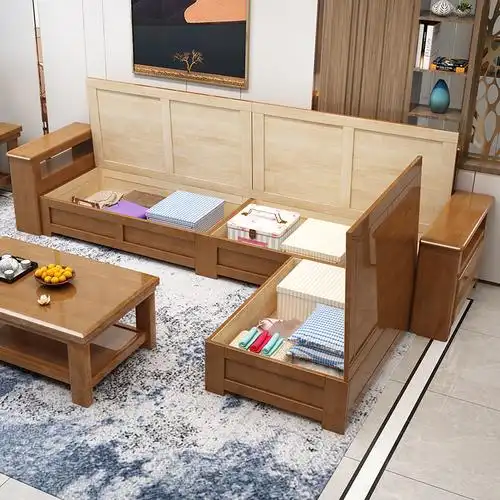 沙发现代中式实木组合简约小户户型客厅高箱储实木沙发