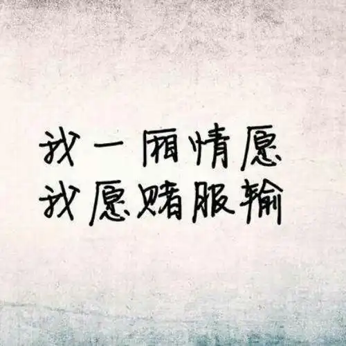 我一厢情愿,我愿赌服输