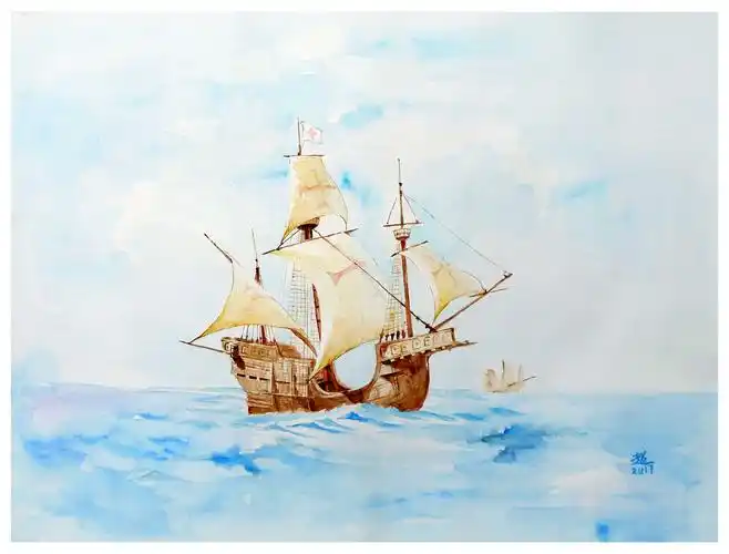 【学院艺术】陈超《一帆风顺》水彩