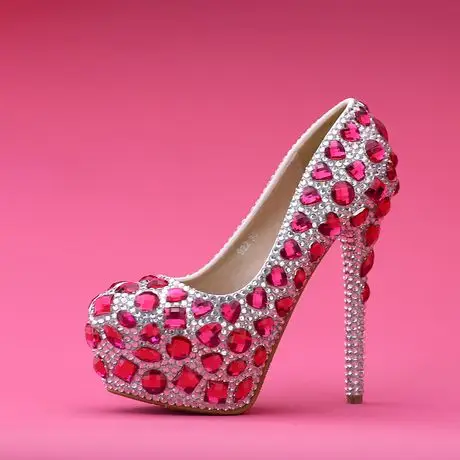 【圆头水钻新娘鞋】_圆头新娘鞋图片_礼服水晶鞋价格_搭配分享 - 爱