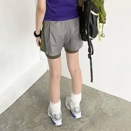 innomoood拼色反光条健身运动短裤跑步骑行轻薄速干训练休闲裤