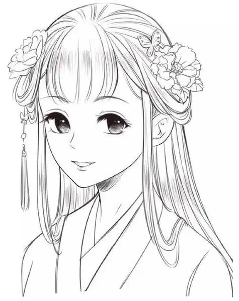 古风人物简笔画侧脸 简笔画图片大全-蒲城教育文学网