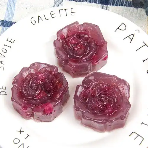 紫薯糕玫瑰花糕点结婚宴酒席点心速冻食品花式甜品饭店小吃蒸美食