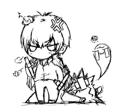 q版的黑白动漫人物