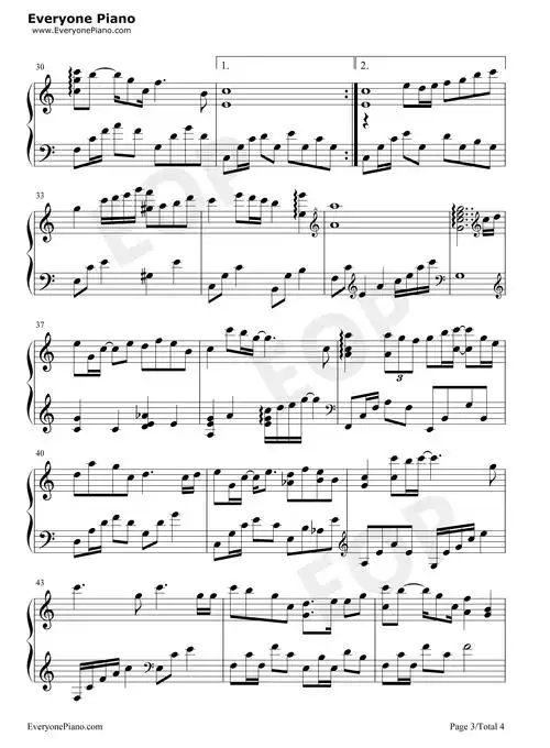 树洞-小欢喜插曲五线谱预览3-钢琴谱文件(五线谱,双手简谱,数字谱