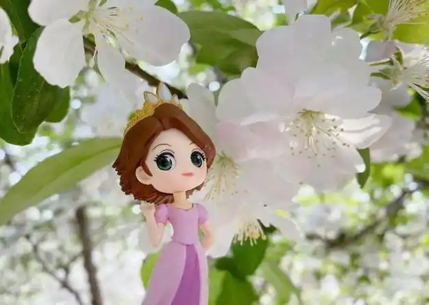 乐佩公主出来溜达赏花了短发的她萌化人心