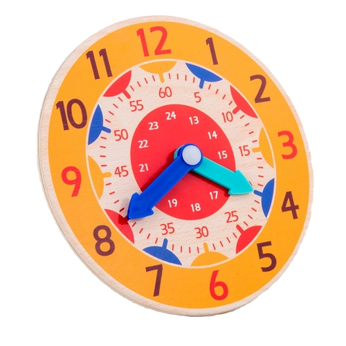 木质数字时钟玩具钟表模型儿童教具宝宝认知时间早教益智力幼儿园