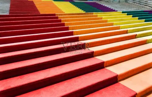 关闭五颜六色的台阶风景