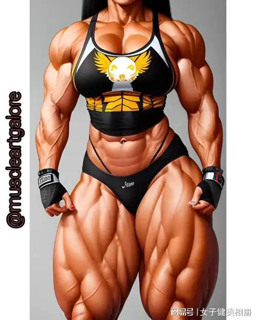 超越人类极限的腹肌线条!肉量充沛质感炸裂的ai筋肉美人!