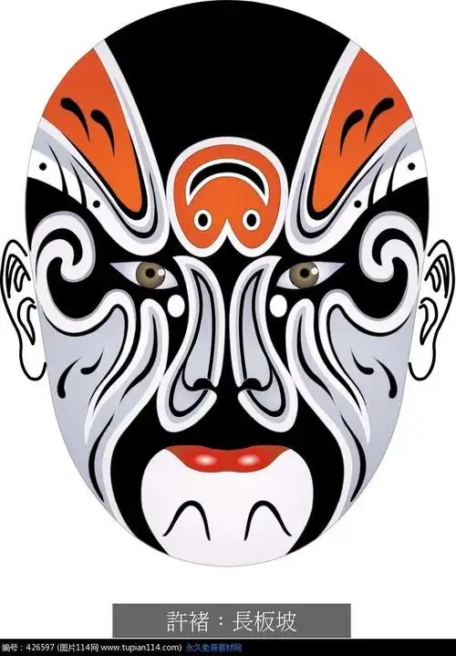 京剧脸谱之许褚 长板坡