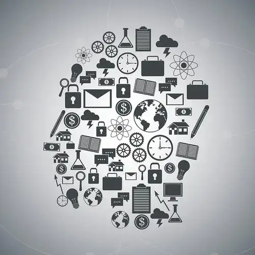 人的头部和图标集设计图片下载