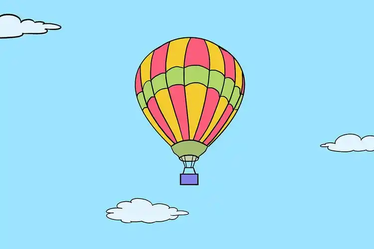 如何画热气球简笔画