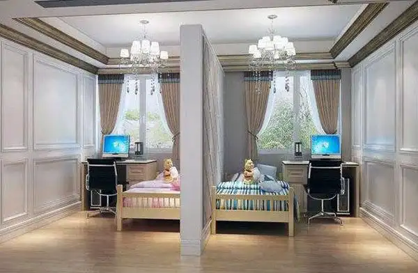 一个卧室怎么改两间儿童房一儿一女儿童房隔断设计