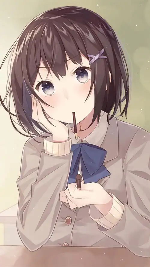 超可爱的短发动漫女孩图,有樱花树下的制服少女图,有唯美养眼美少女图