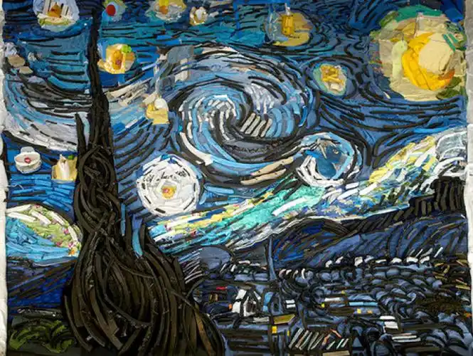 bernard pras作品,用材料拼贴的名画