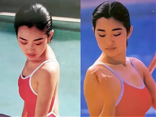 回看巩俐的泳装写真大片,表情甜美身材一级棒,绝美侧颜胜过超模